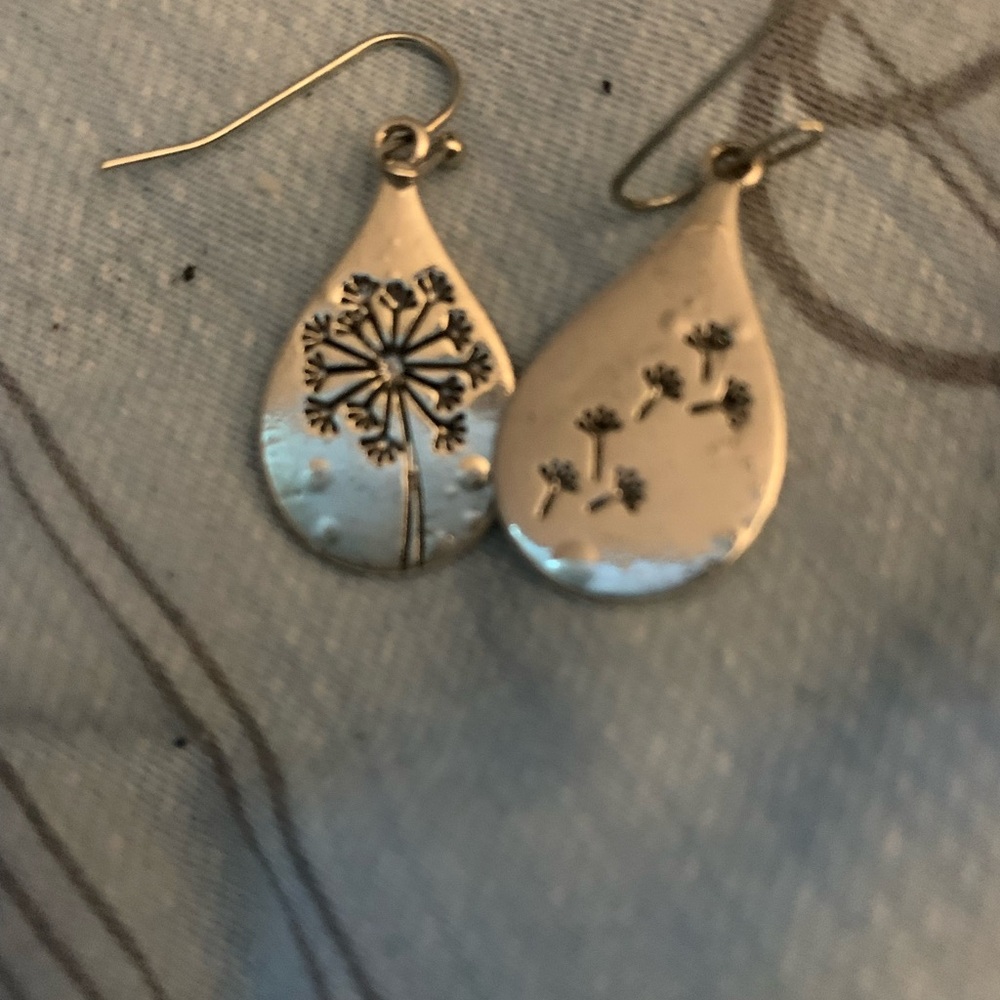 Elegant Silver Dandelion Earrings